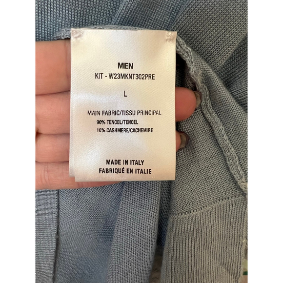 NWT Officine Générale Faded Blue Long Sleeve Sweater L $425 Cashmere Blend - Picture 3 of 5